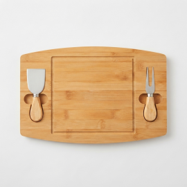 Tabla de Bambú Gourmet con Set de Quesos